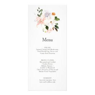 Lilies, Magnolias, Pivoines, Roses Mariage   Menu