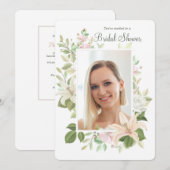 Lilies Photo Shower-uitnodiging Kaart (Voorkant / Achterkant)