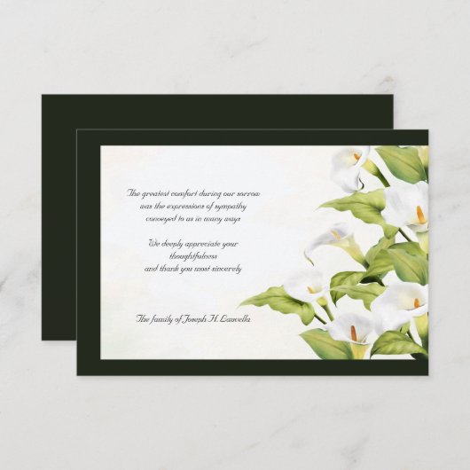Lilies Sympathie Hartelijk dank Bedankkaart (Voorkant / Achterkant)