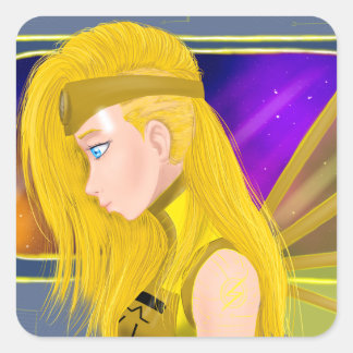 Lilin OC - Cyborg engel - Starset geïnspireerde ku Vierkante Sticker