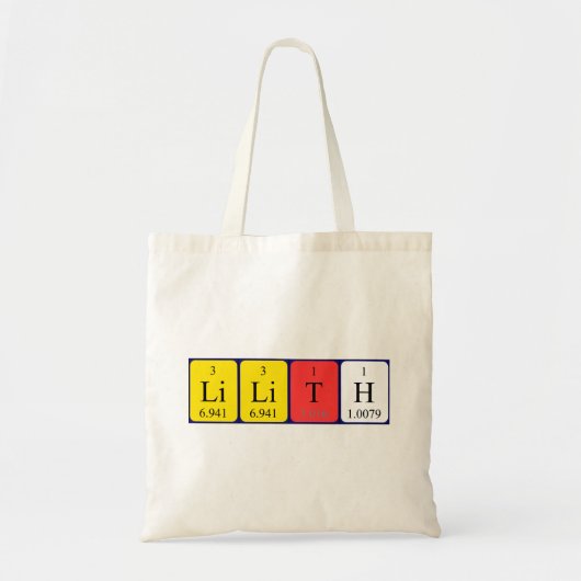 Lilith periodieke table name canvas tas (Voorkant)