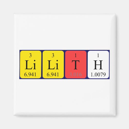 Lilith periodieke table name magnet magneet (Voorkant)