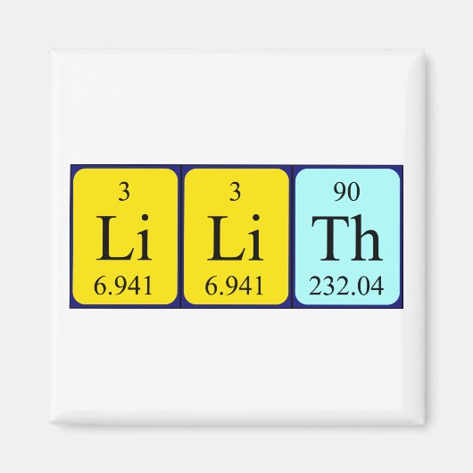 Lilith periodieke table name magnet magneet (Voorkant)