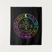 Lilith sigil. Donkere maan Goddess zeehond Tapestr Wandkleed (Voorkant)