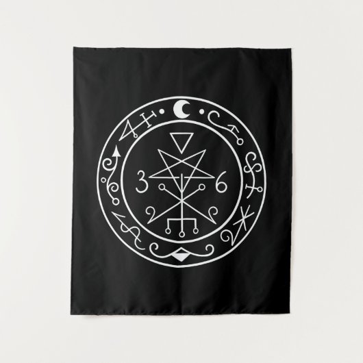 Lilith sigil. Donkere maan Goddess zeehond Wandkleed (Voorkant)