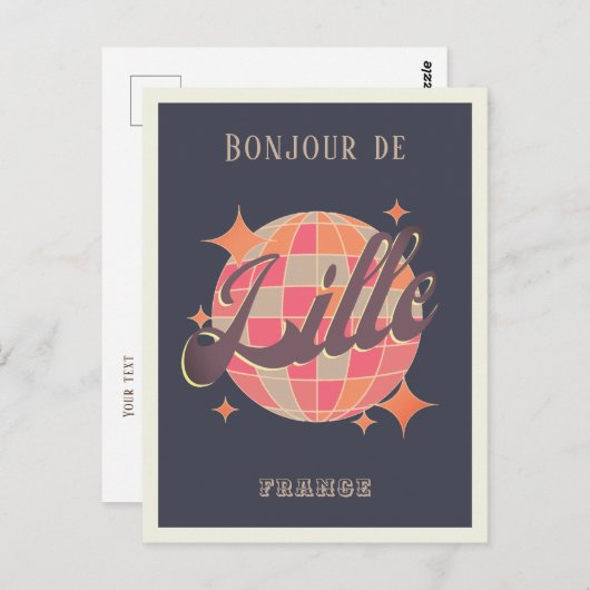 Lille Frankrijk bonjour retro Briefkaart (Voorkant / Achterkant)