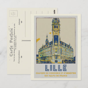 Lille iconic building Illustrator Frankrijk Briefkaart