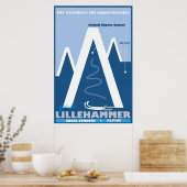 Lillehammer, Norvège, Affiche de voyage de ski (Cuisine)