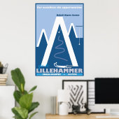 Lillehammer, Norvège, Affiche de voyage de ski (Bureau à domicile)