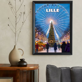 Lille's Festive Glow: A Magical Christmas Market Perfect Poster