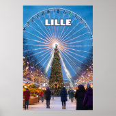 Lille's Festive Glow: A Magical Christmas Market Poster (Voorkant)