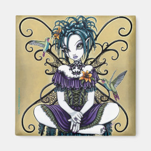 "Lillian" Gotische kolibrie Fairy Art Magnet Magneet