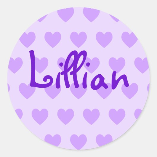Lillian in Paars Ronde Sticker (Voorkant)