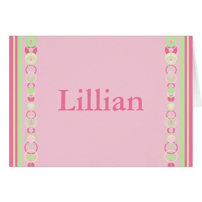Lillian Modern Circles Carte de nom personnalisée (Devant Horizontal)