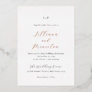 Lilliana Elegant Modern Wedding Folie Uitnodiging