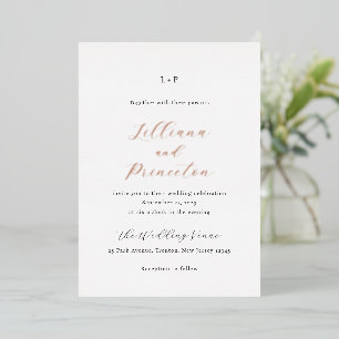 Lilliana Elegant Modern Wedding Folie Uitnodiging