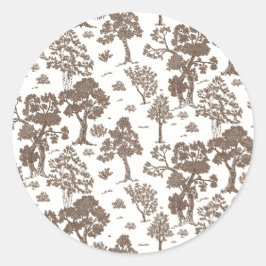 LILLIE Brown Bloemen Huwelijksuitnodigingen Ronde Sticker