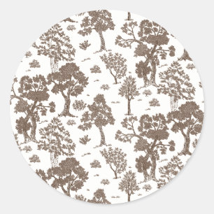 LILLIE Brown Bloemen Huwelijksuitnodigingen Ronde Sticker