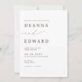 LILLIE Elegant Faire-part de mariage Brown (Devant)