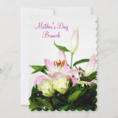 Lillies & Rozen Bouquet Moederdag Brunch Kaart (Voorkant)