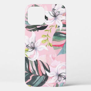 Lillies Waterverf: Pastel Fabric Dreams iPhone 12 Hoesje