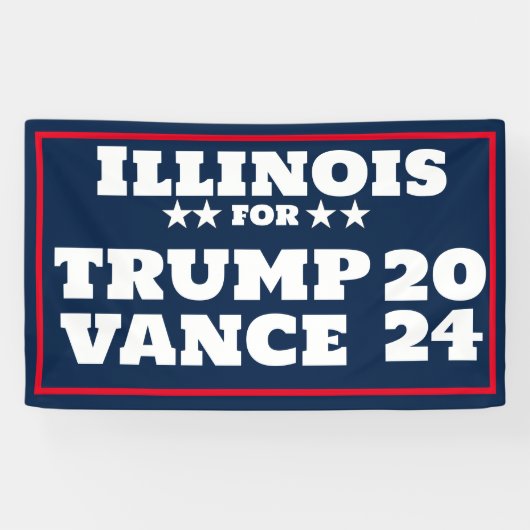 L'Illinois pour la bannière Trump Vance 2024 (Horizontal)