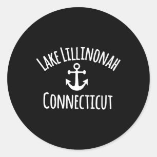 Lillinonah-meer zeilen varen nautisch kust B Ronde Sticker