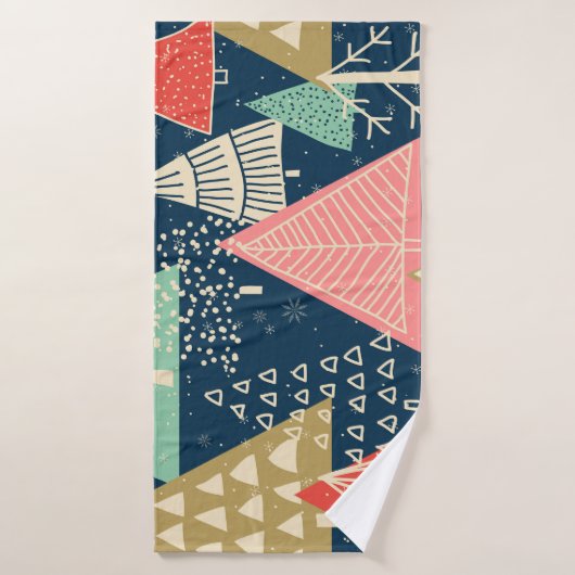 L'Illustration Festive Des Arbres De Noël. (Serviette de bain)