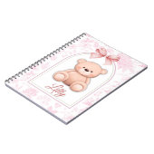 Lilly | Aangepaste Roze Teddybeer Nursery Design Notitieboek (Linkerzijde)