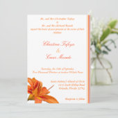 Lilly de tigre orange Faire-part de mariage 5 x 7  (Debout devant)