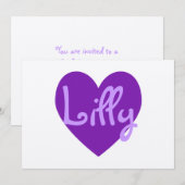 Lilly in Paars Kaart (Voorkant / Achterkant)