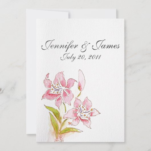 Lilly Wedding Invitations Retour (Devant)