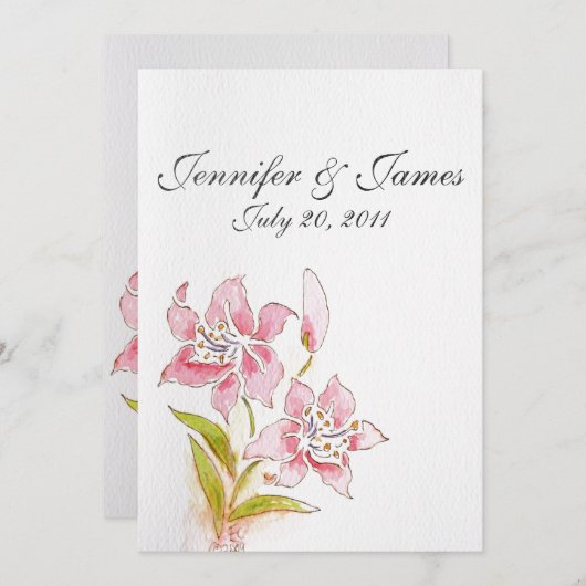 Lilly Wedding Invitations Retour (Devant / Derrière)