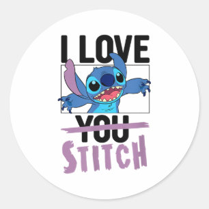 Lilo & Stitch - Valentijnsdag Ik hou van Stitc Ronde Sticker