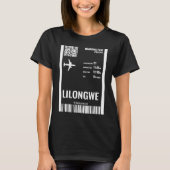 Lilongwe Malawi Boarding Pass Vliegticket Reis T-shirt (Voorkant)