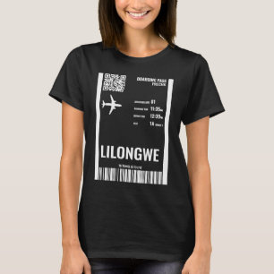 Lilongwe Malawi Boarding Pass Vliegticket Reis T-shirt