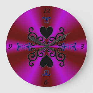 Lily and Heart on Rainbow Grote Klok