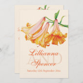 Lily bell art bruiloft bloem bruiloft uitnodiging (Voorkant / Achterkant)