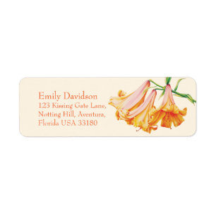 Lily bell fine art bruiloft retour antwoord adres etiket