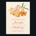 Lily bell fine art menu du dîner mariage<br><div class="desc">Menu d'accueil de mariage simple à double face. Personnalisez avec vos détails.</div>