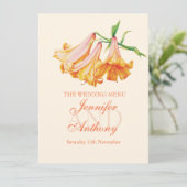 Lily bell fine art menu du dîner mariage (Debout devant)