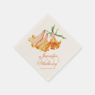Lily bell mooie art name trouwdate napkin servetten
