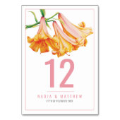 Lily Bell oranje bloemenkunst bruiloft Kaart (Voorkant)