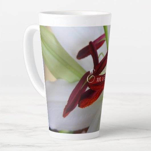 Lily blanche, fleur.Latte Mug (Angle gauche)