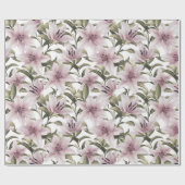 Lily bloemen. Floral patroon Cadeaupapier (Vlak)