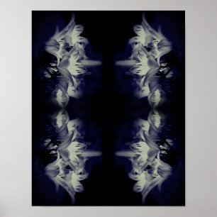 Lily bloemen in zwart-wit Abstract Poster