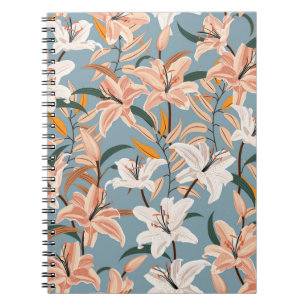 Lily Bloemenblauw Print Notitieboek