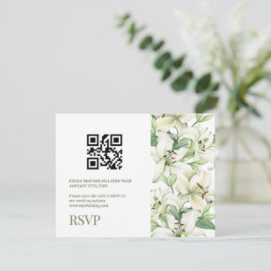 LILY Bloesem Elegantie QR Code RSVP Kaartje