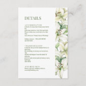 LILY Blossom Elegantie Bruiloft Details Informatiekaartje (Voorkant)