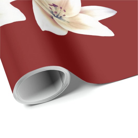 Lily cadeau wrap (Rood) ゆりの包装紙(赤) Cadeaupapier (Rol Hoek)